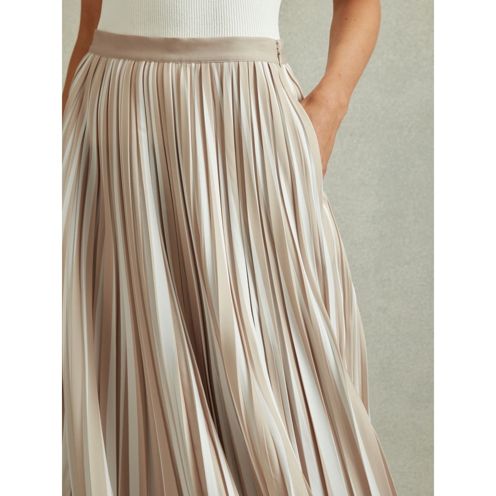 NWT Reiss Lexie Midi Skirt in Neutral / Sizes 10 & 12 / IN STORES FOR $290! - Picture 3 of 6